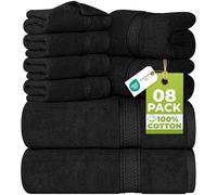 Utopia Towels Ensemble de Serviettes de Bain 8 pièces; 2 Serviettes de Bain, 2 essuie-Mains et 4 débarbouillettes - Coton - Qualité d'hôtel, Super Doux et très Absorbant (Noir)