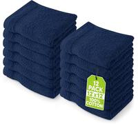 Utopia Towels Lot de 12 Serviettes de qualité supérieure pour Le Bout des Doigts - 30,5 x 30,5 cm - Bleu Marine - 600 g/m² - 100% Coton - Très absorbante et Douce