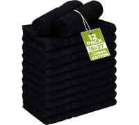 Utopia Towels Lot de 12 Serviettes de Salon en Coton résistantes à l'eau de Javel (40,6 x 68,6 cm) - Serviettes de Sport sans Danger pour l'eau de Javel - Noir