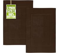 Utopia Towels Lot de 2 Tapis de Bain en Coton peigné de Luxe Marron foncé 53,3 x 86,4 cm
