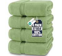Utopia Towels - Lot de 4 Serviettes de Bain (69x137 cm) - 100% Coton filé à l'anneau, séchage Rapide, très absorbantes, Douces au Toucher, parfaites pour Un Usage Quotidien - Vert Sauge