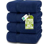 Utopia Towels - Lot de 4 Serviettes de Bain (69x137 cm) - 100% Coton filé à l'anneau, séchage Rapide, très absorbantes, Douces au Toucher, parfaites pour Un Usage Quotidien - Bleu Marine