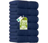 Utopia Towels - Lot de 6 Essuie Mains de Qualité Supérieure, (41 x 71 CM) 100% Coton filé, Ultra Doux et très Absorbant pour la Salle de Bain, Le Gymnase, la Douche, l'hôtel et Le Spa (Bleu Marine)