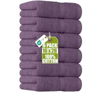 Utopia Towels - Lot de 6 Essuie Mains de Qualité Supérieure, (41 x 71 CM) 100% Coton filé, Ultra Doux et très Absorbant pour la Salle de Bain, Le Gymnase, la Douche, l'hôtel et Le Spa (Prune)
