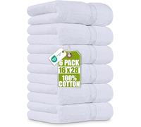 Utopia Towels - Lot de 6 Essuie Mains de Qualité Supérieure, (41 x 71 CM) 100% Coton filé, Ultra Doux et très Absorbant pour la Salle de Bain, Le Gymnase, la Douche, l'hôtel et Le Spa (Blanc)