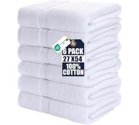 Utopia Towels Lot de 6 serviettes de bain (68,6 x 137,2 cm), 500 g/m² 100 % coton filé à l'anneau léger de qualité moyenne et très absorbant à séchage rapide, serviettes de qualité supérieure pour
