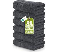 Utopia Towels - Lot de 6 Serviettes de Toilette de Luxe, (41 x 71 CM) 100% Coton filé, légères et très absorbantes pour la Salle de Bain, Le Voyage, Le Camping, l'hôtel et Le Spa (Gris)