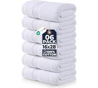 Utopia Towels - Lot de 6 Serviettes de Toilette de Luxe, (41 x 71 CM) 100% Coton filé, légères et très absorbantes pour la Salle de Bain, Le Voyage, Le Camping, l'hôtel et Le Spa (Blanc)