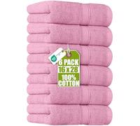 Utopia Towels, Lot de 6 Serviettes de Toilette de qualité supérieure 100% Coton filé à l'anneau, Ultra Douces et très absorbantes, 600 g/m², pour Salle de Bain, Gym, Douche, hôtel et Spa Rose 40,6 x