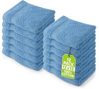 Utopia Towels - Lot de Serviettes de Toilette Premium (30 x 30 cm,) 100% Coton, Gants de Toilette/Serviette de Visage, Très Absorbants et Doux au Toucher (Paquet de 12) (Bleu Electrique)