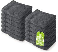 Utopia Towels - Lot de Serviettes de Toilette Premium (30 x 30 CM, Gris) 100% Coton, Gants de Toilette/Serviette de Visage, Très Absorbants et Doux au Toucher (Paquet de 12)