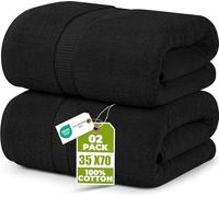 Utopia Towels - Luxueux Drap de Bain géant 2 pièces, 100% Coton filé à Anneaux, très Absorbant et à séchage Rapide, Serviette de Bain/Serviette de Sauna, Super Douce (90 x 180 cm, Noir)