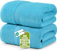 Utopia Towels - Luxueux Drap de Bain géant 2 pièces, 100% Coton filé à Anneaux, très Absorbant et à séchage Rapide, Serviette de Bain/Serviette de Sauna, Super Douce (90 x 180 cm, Turquoise)