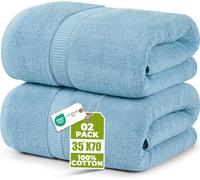 Utopia Towels - Luxueux Drap de Bain géant 2 pièces, 100% Coton filé à Anneaux, très Absorbant et à séchage Rapide, Serviette de Bain/Serviette de Sauna, Super Douce (90 x 180 cm, Bleu Ciel)