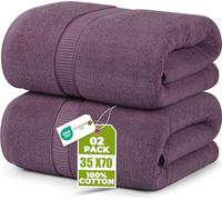 Utopia Towels - Luxueux Drap de Bain géant 2 pièces, 100% Coton filé à Anneaux, très Absorbant et à séchage Rapide, Serviette de Bain/Serviette de Sauna, Super Douce (90 x 180 cm, Prune)