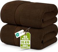 Utopia Towels - Luxueux Drap de Bain géant 2 pièces, 100% Coton filé à Anneaux, très Absorbant et à séchage Rapide, Serviette de Bain/Serviette de Sauna, Super Douce (90 x 180 cm, Marron foncé)