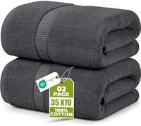 Utopia Towels - Luxueux Drap de Bain géant 2 pièces, 100% Coton filé à Anneaux, très Absorbant et à séchage Rapide, Serviette de Bain/Serviette de Sauna, Super Douce (90 x 180 cm, Gris)