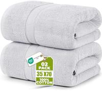 Utopia Towels - Luxueux Drap de Bain géant 2 pièces, 100% Coton filé à Anneaux, très Absorbant et à séchage Rapide, Serviette de Bain/Serviette de Sauna, Super Douce (90 x 180 cm, Argent)