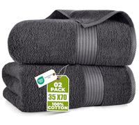 Utopia Towels - Paquet de 2, Draps de Bain Luxueux Jumbo - Serviettes de Bain Extra Large 100% Coton, très absorbante et à séchage Rapide - (90 x 180 CM, Gris)