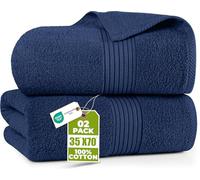 Utopia Towels - Paquet de 2, Draps de Bain Luxueux Jumbo - Serviettes de Bain Extra Large 100% Coton, très absorbante et à séchage Rapide - (90 x 180 CM, Bleu Marine)