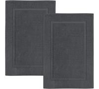 Utopia Towels Tapis de Bain à Rayures en Coton Lavable 53,3 x 86,4 cm Pack of 2 Gris foncé