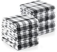 Utopia Towels - Torchons de Cuisine 38 x 64 cm 100% Coton filé à l'anneau, Super Absorbant, Ensemble de torchons et torchons Doux et réutilisables (Lot de 12, Noir et Blanc)