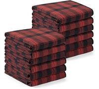 Utopia Towels - Torchons de Cuisine 38 x 64 cm 100% Coton filé à l'anneau, Super Absorbant, Ensemble de torchons et torchons Doux et réutilisables (Lot de 12, Rouge et Noir)