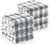 Utopia Towels - Torchons de Cuisine 38 x 64 cm 100% Coton filé à l'anneau, Super Absorbant, Ensemble de torchons et torchons Doux et réutilisables (Lot de 12, Gris et Blanc)
