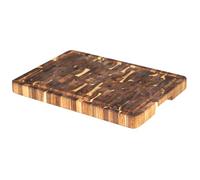 Utoplike Planche à découper en acacia 43,2 x 30,5 cm, planche à découper en grain de bois avec rainure à jus sur un seul côté et poignées, bloc de boucher réversible pour viande, légumes, 3,6 cm