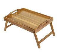 Utoplike Plateau de Lit en Acacia pour Manger | Plateau de Petit Déjeuner pour Lit, Table de Service Pliable en Bois pour Canapé