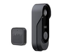 UTTASU Caméra vidéo sans fil 1080p HD avec interphone, vision nocturne et carillon, Wi-Fi 2,4 GHz pour intérieur et extérieur, pas d'ABO nécessaire, gris