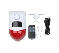 UTTASU Détecteur de mouvement solaire - Alarme extérieure - 120 dB - Étanche IP67 - Sirène avec télécommande - 4 modes - Angle de détection de 110° - Pour jardin, maison, cour