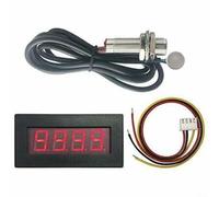 UTTASU Tachymètre numérique LED 4 bits RPM pour capteur d'interrupteur de proximité, plage de mesure 5-9999 tr/min, réglage automatique à zéro, affichage de 0,56 pouces (rouge)