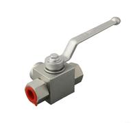 UTTASU Vanne à boisseau hydraulique haute pression 3 voies - 500 bar MWP pour filetage intérieur BSP G1/4 à G3/4, fonctionnement manuel pour l'industrie pétrolière, l'eau, l'huile et le gaz (thé M18 x