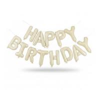 UTXN Guirlande de Ballons Happy Birthday, Ballons Lettres en Aluminium 16 Pouces pour Décoration de Fête Anniversaire Femmes et Filles (Blanc Lait)