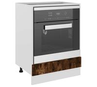 UU*TOP Meuble de four - Armoire bas de cuisine/salon - ""Riga"" Chêne fumé - 60 x 46 x 81,5 cm Bois d'ingénierie CC55