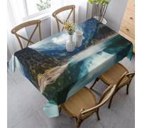 Uusnwaa Nappe rectangulaire à imprimé paysage de montagne naturel, 89 x 140 cm, infroissable et lavable, pour salle à manger, fête, maison