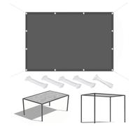 UUZEAI Voile d'ombrage Rectangulaire 0.6 x 4 m Imperméable Toile Ombrage PES 95% UV Protection avec Oeillets et Cordons pour Patio Balcon Jardin Terrasse Extérieur, Anthracite