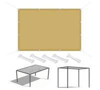 UUZEAI Voile d'ombrage Rectangulaire 0.6 x 5.5 m Imperméable Toile Ombrage PES 95% UV Protection avec Oeillets et Cordons pour Patio Balcon Jardin Terrasse Extérieur, Sable