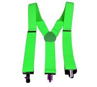 UV FLOOR - Bretelles Fluo Néon - Réglables - Qualité Premium - Accessoire Fluorescent - Fête - Déguisement - Vert Fluo