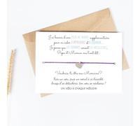 UVACN Demande Marraine Bracelet Porte-Bonheur + Carte Veux tu être ma Marraine + enveloppe - Cadeau Annonce Future Marraine - Fabriqué en France