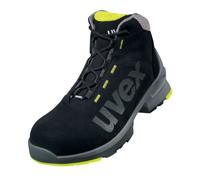 uvex 1 Bottes de sécurité S2 noir-jaune, chaussures de travail pour femmes & hommes, résistantes à l'eau, respirantes, semelle ESD Taille:EU 45