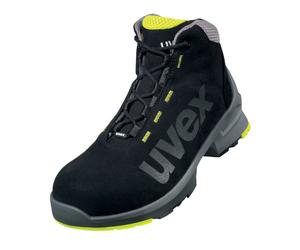 uvex 1 Bottes de sécurité S2 noir-jaune, chaussures de travail pour femmes & hommes, résistantes à l'eau, respirantes, semelle ESD Taille:EU 43