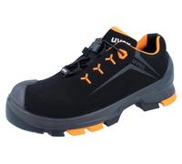 uvex 2 Chaussures basses de sécurité S3 noir-orange, chaussures de travail pour femmes & hommes, imperméables, respirantes, semelle ESD Taille:EU 45