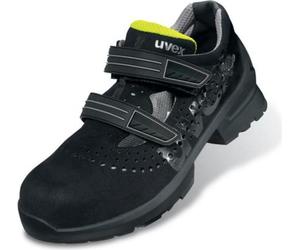 Uvex 65609, Adulte, Sandales de sécurité, Noir, Citron vert, ESD, S1, Velcro, Polyuréthane (PU)