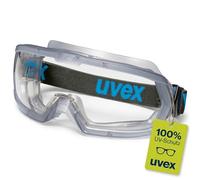 Uvex Hypervision - Lunettes de protection complètes - Lunettes de protection avec verre panoramique - Protection UV 100 % - Verre anti-buée et anti-rayures - Gris/bleu