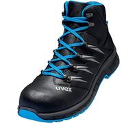 Uvex Lot de 2 bottes de sécurité tendance en cuir avec embout en acier S2 SRC, Noir, 47 EU