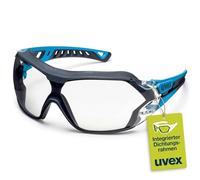 Uvex pheos nxt guard - Lunettes de protection - Lunettes à armatures avec protection UV 100 % - Intérieur anti-buée - Extérieur extrêmement résistant aux rayures et sans métal - Transparentes - Bleu