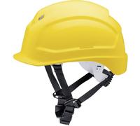 uvex Casque de protection pheos S-KR – mentonnière, visière courte, encoches Euroslot – jaune