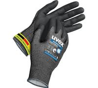 Uvex phynomic F XG 1 paire de gants de protection contre les coupures et antidérapants pour zones humides et huileuses - sensibles et résistants à l'abrasion - Noir